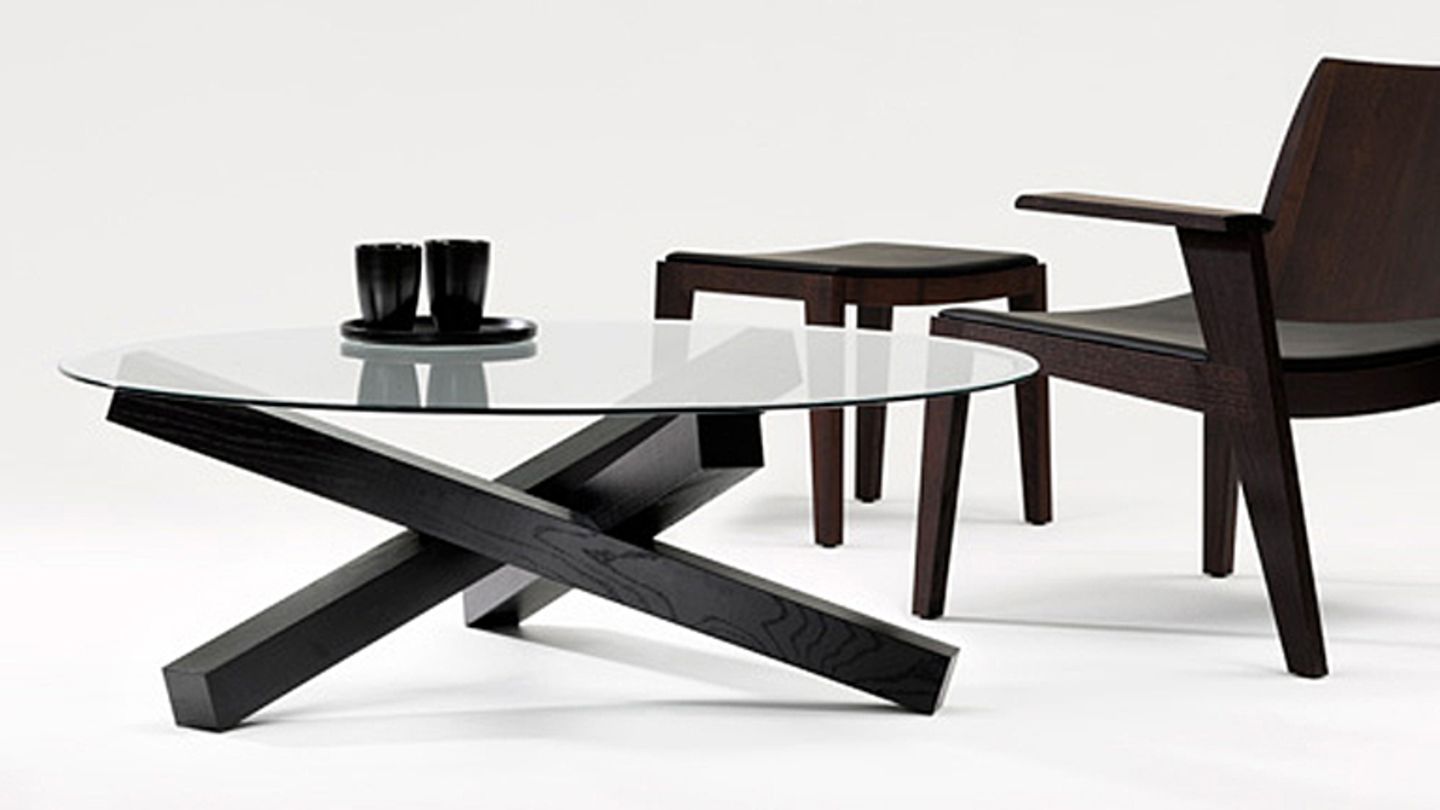 Couchtisch "Campfire" aus Holz und Glas - [SCHÖNER WOHNEN]