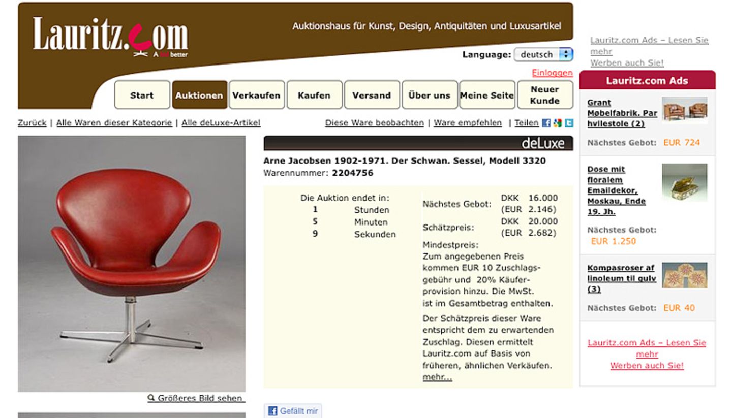 "Lauritz": Online-Auktionshaus für Möbel und mehr