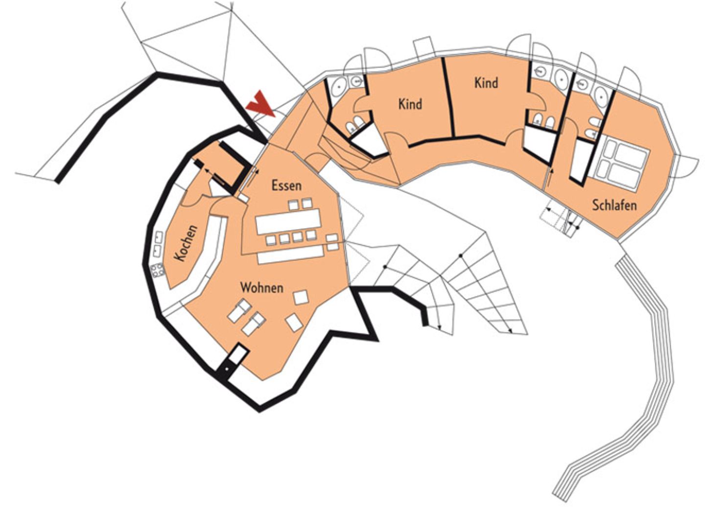 Grundriss vom Bungalow, Wohnfläche: 200 m² - Bild 26 - [SCHÖNER WOHNEN]