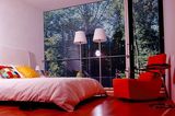 Schlafzimmer mit Panoramafenster