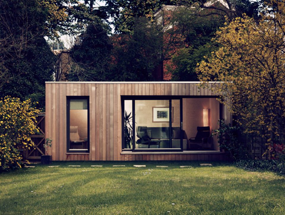 Das Gartenhaus als Modulhaus: "Ecospace" wird per LKW geliefert und lässt sich zum Wohnhaus erweitern