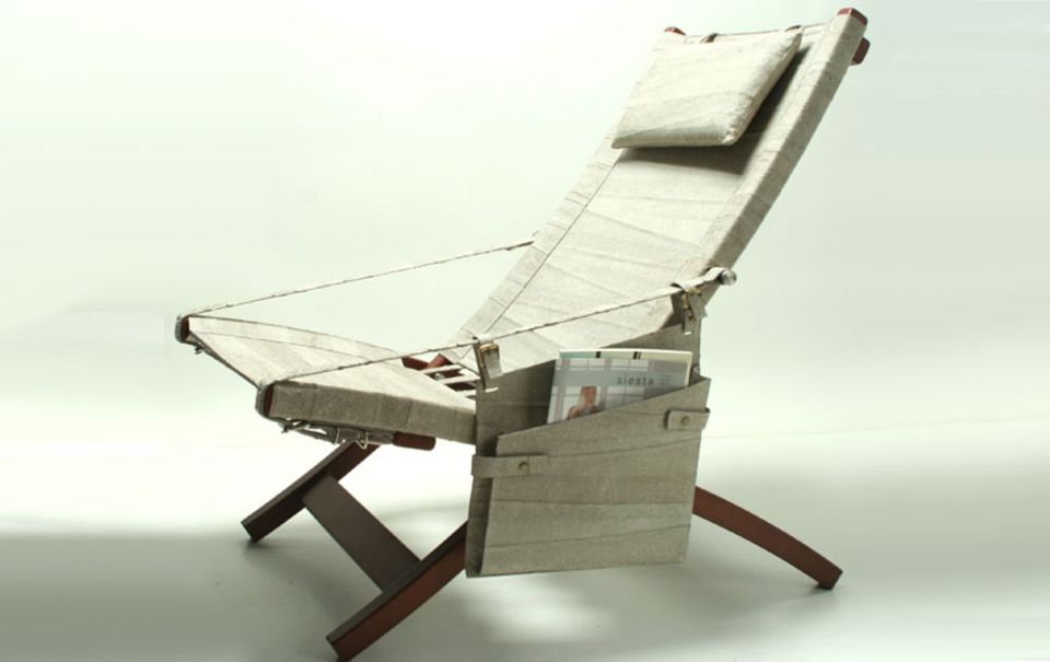 Deckchair "Reposera" aus Lachsleder Deckchair "Reposera" aus Lachsleder