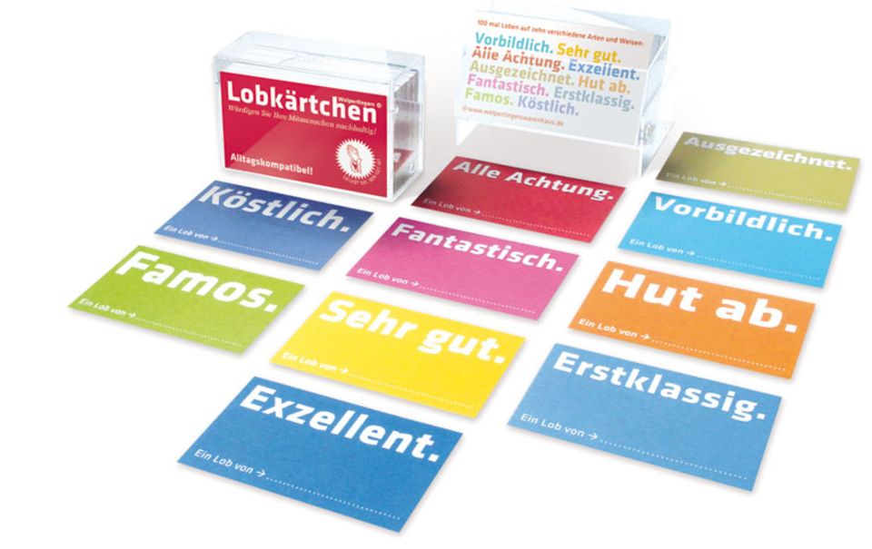 Lobkärtchen mit Vordruck - [SCHÖNER WOHNEN]