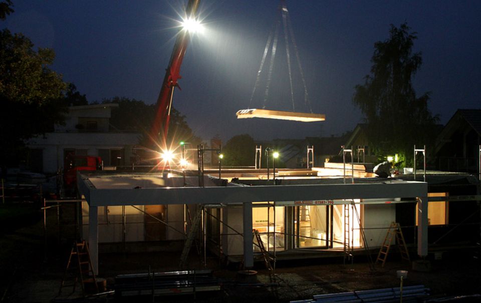 Baustelle bei Nacht