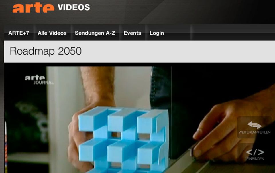 Arte zeigt die "Roadmap 2050" Arte zeigt die "Roadmap 2050"