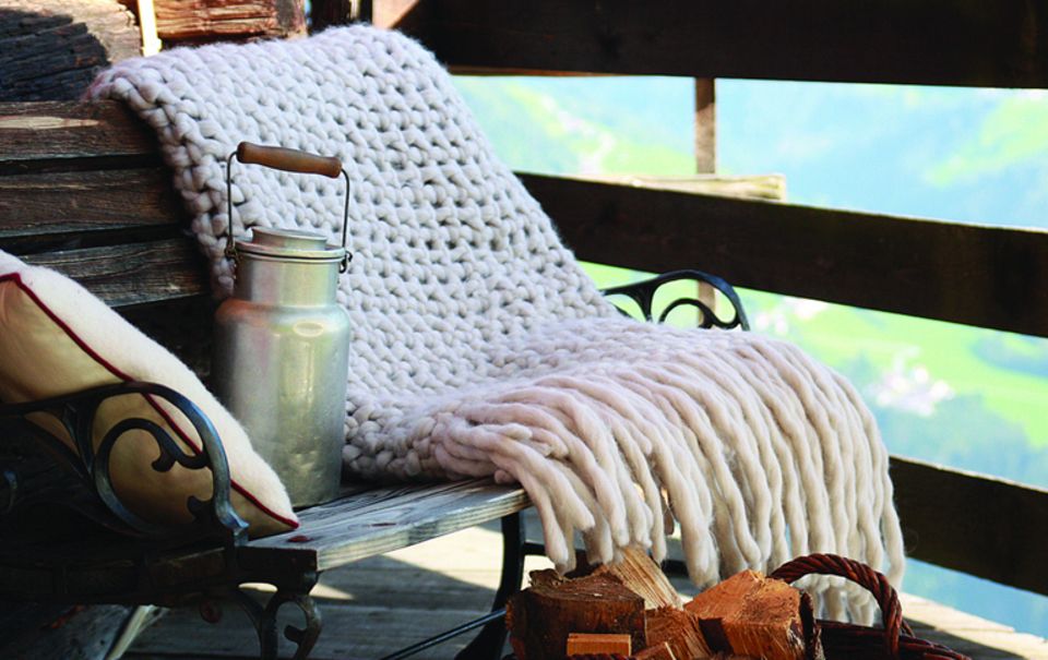 Wolldecke aus Grobstrick