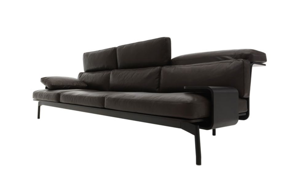 Retro-Sofa aus Leder bei Cassina