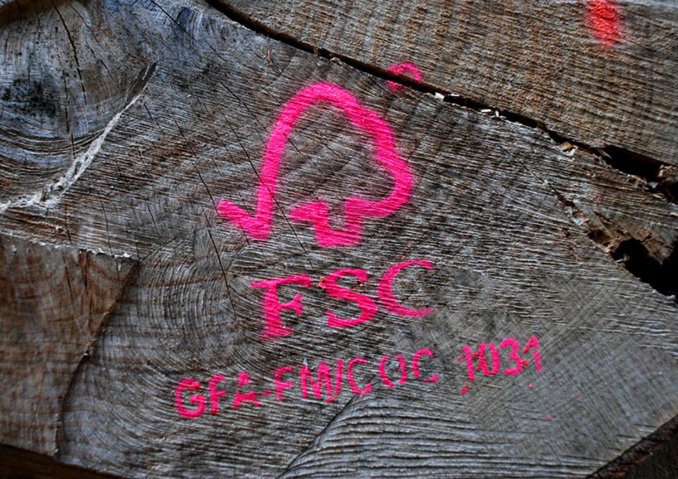 Das FSC-Siegel wird für ökologisch, sozial und ökonomisch verträgliche Waldwirtschaft vergeben.