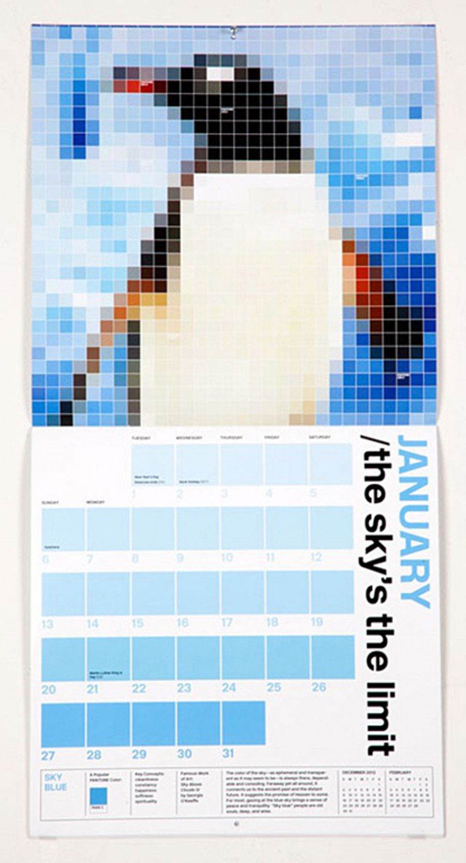 Wandkalender im Pixel-Look bei Pentagram