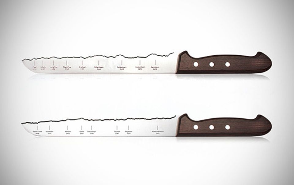 Brotmesser "Panorama Knife" mit der Silhouette des Berner Oberlandes