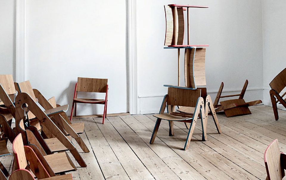 Lounge-Sessel "Komplett" aus Bambus
