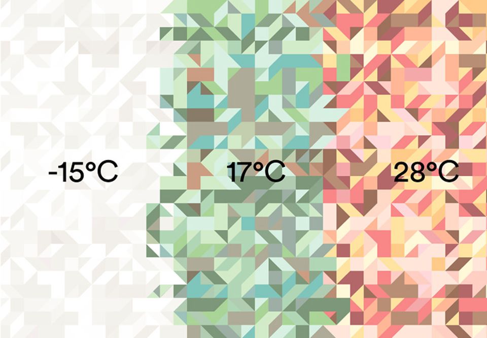 "Temperature"-Tapete bringt optische Hitze oder Kälte "Temperature"-Tapete bringt optische Hitze oder Kälte