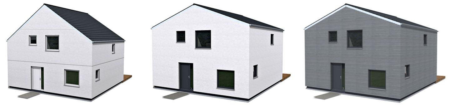 Das SCHÖNER WOHNEN-Haus in seinen drei Ausführungen "Mono eins", "Mono zwei" und "Mono drei".