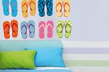 Bunte Schuhe an der Wand: "Flip Flops" von your design - lovely products