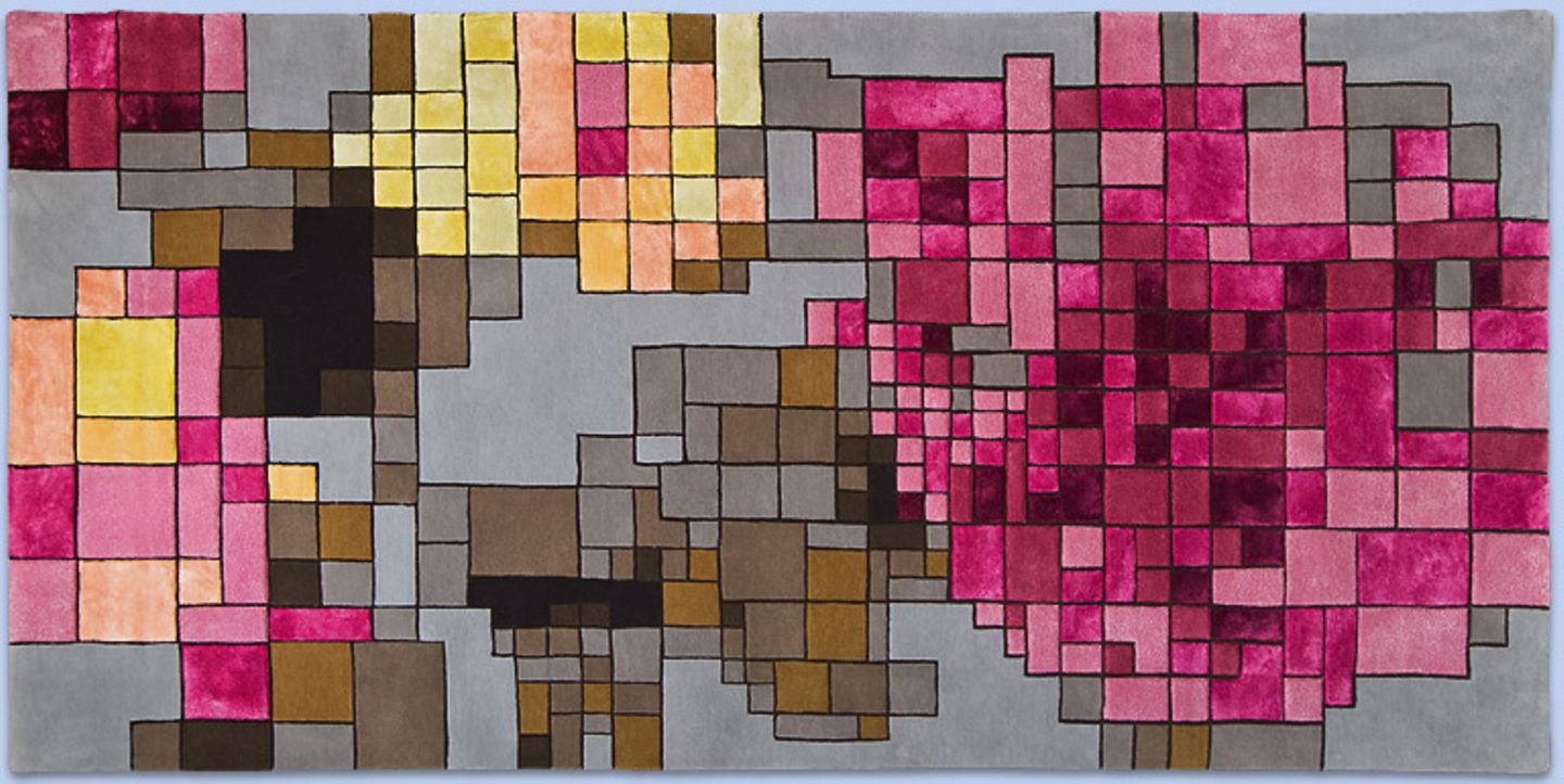 Pixel-Power für den Boden: Bretz fertigt Teppich "Pixel Rose"