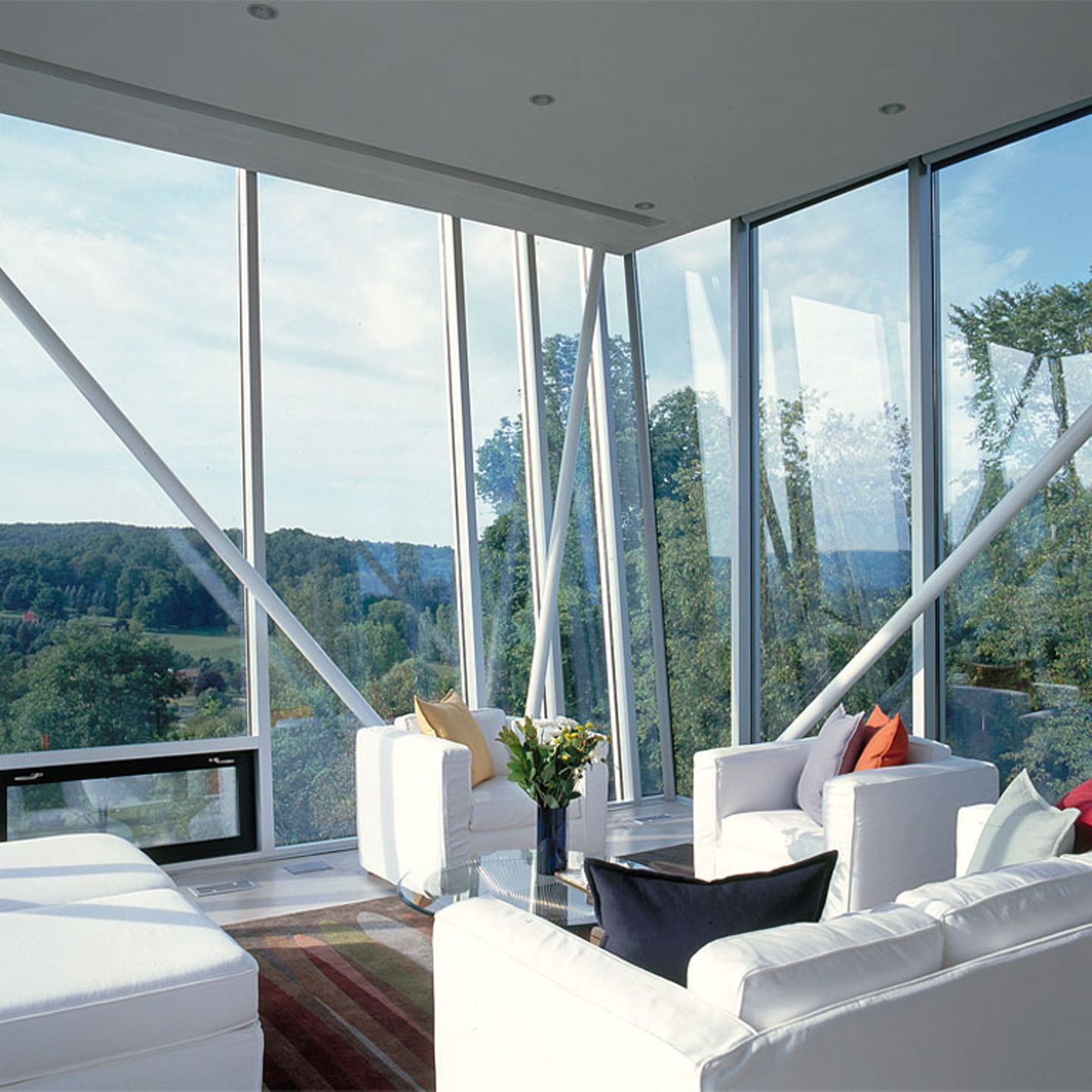 Wohnzimmer hinter Glas
