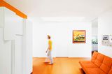 Interieur in Weiß und Orange
