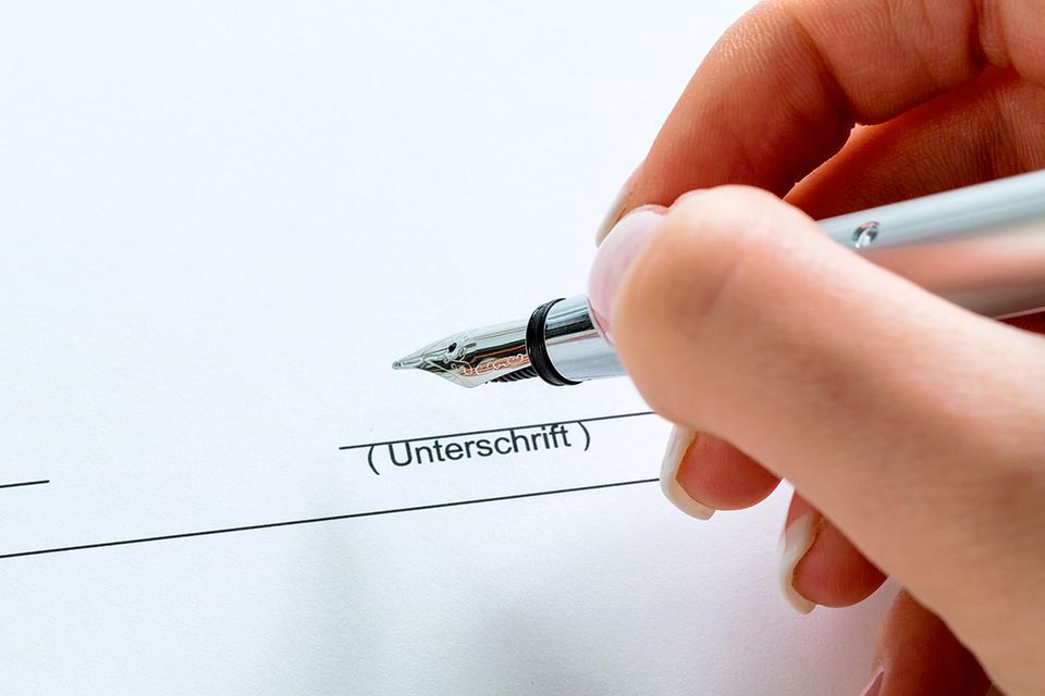 Kaufvertrag mit Unterschrift