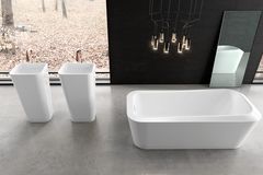 Badezimmer in Schwarzweiß-Look