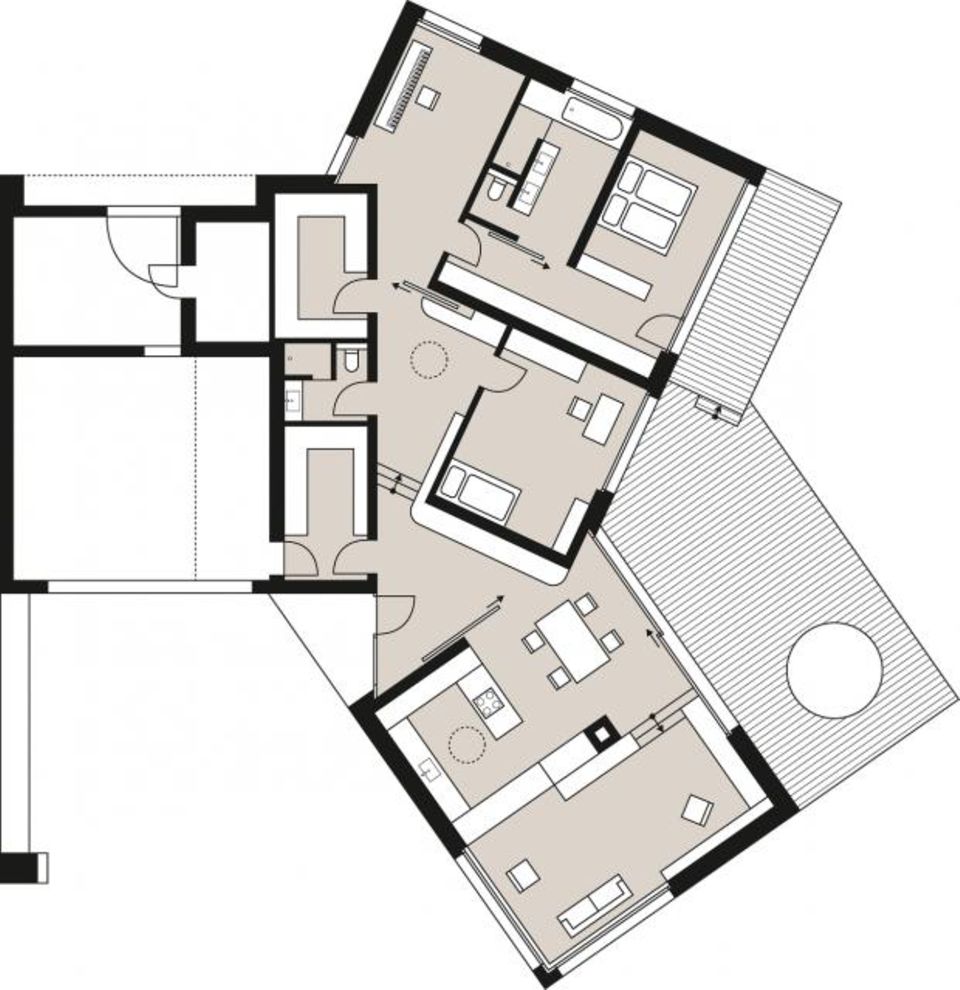 Grundriss vom Bungalow, Wohnfläche 177 qm [SCHÖNER WOHNEN]