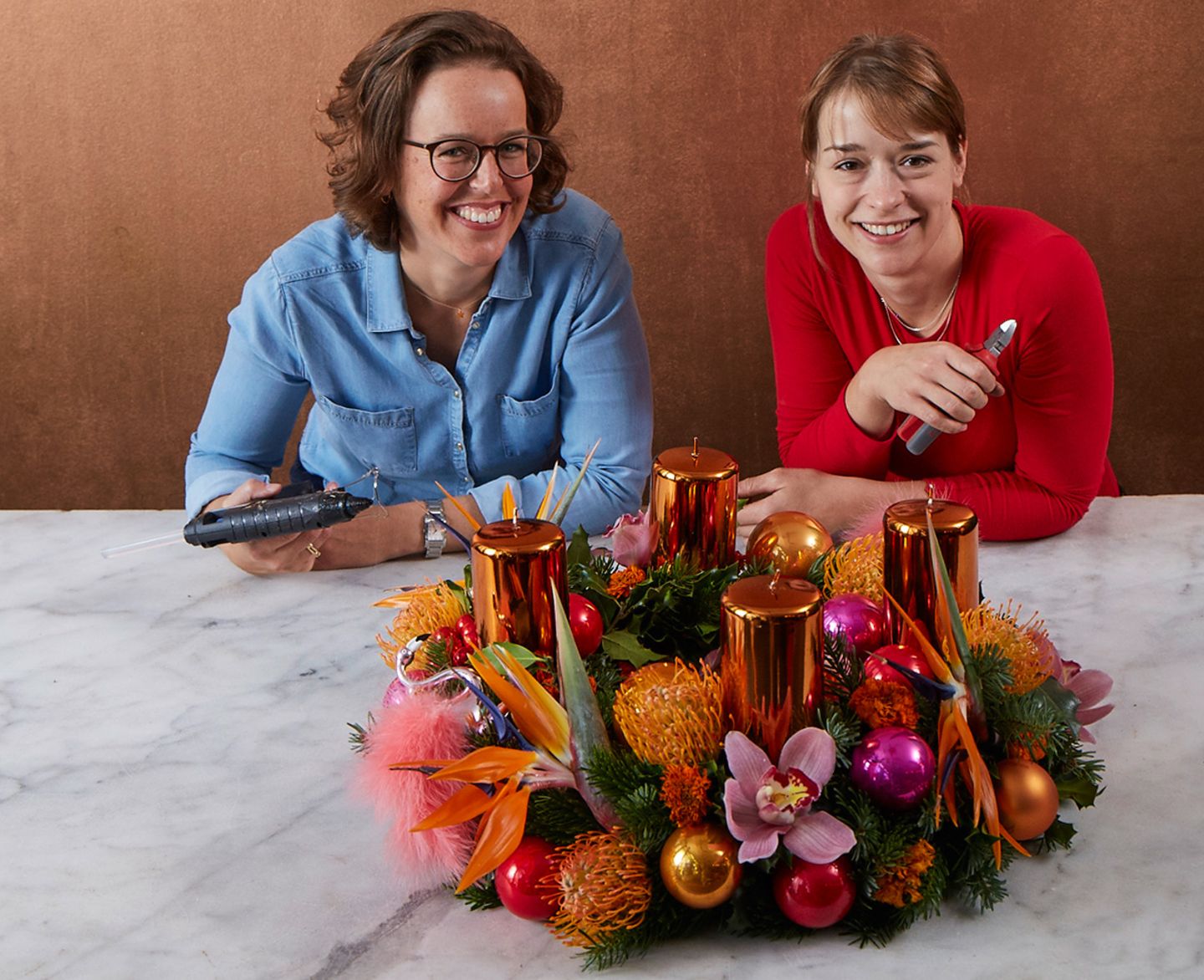 Der fertige Adventskranz – was für ein Prachtstück