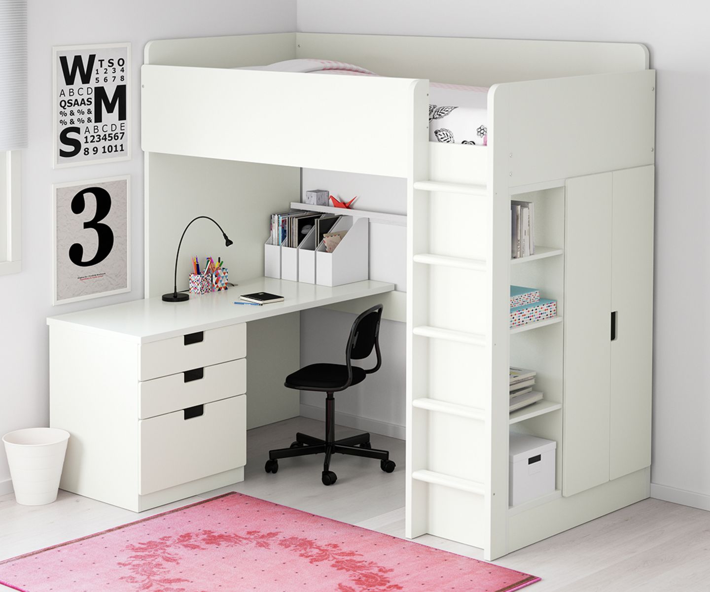 Hochbett "Stuva" von Ikea – inklusive Schreibtisch - [SCHÖNER WOHNEN]