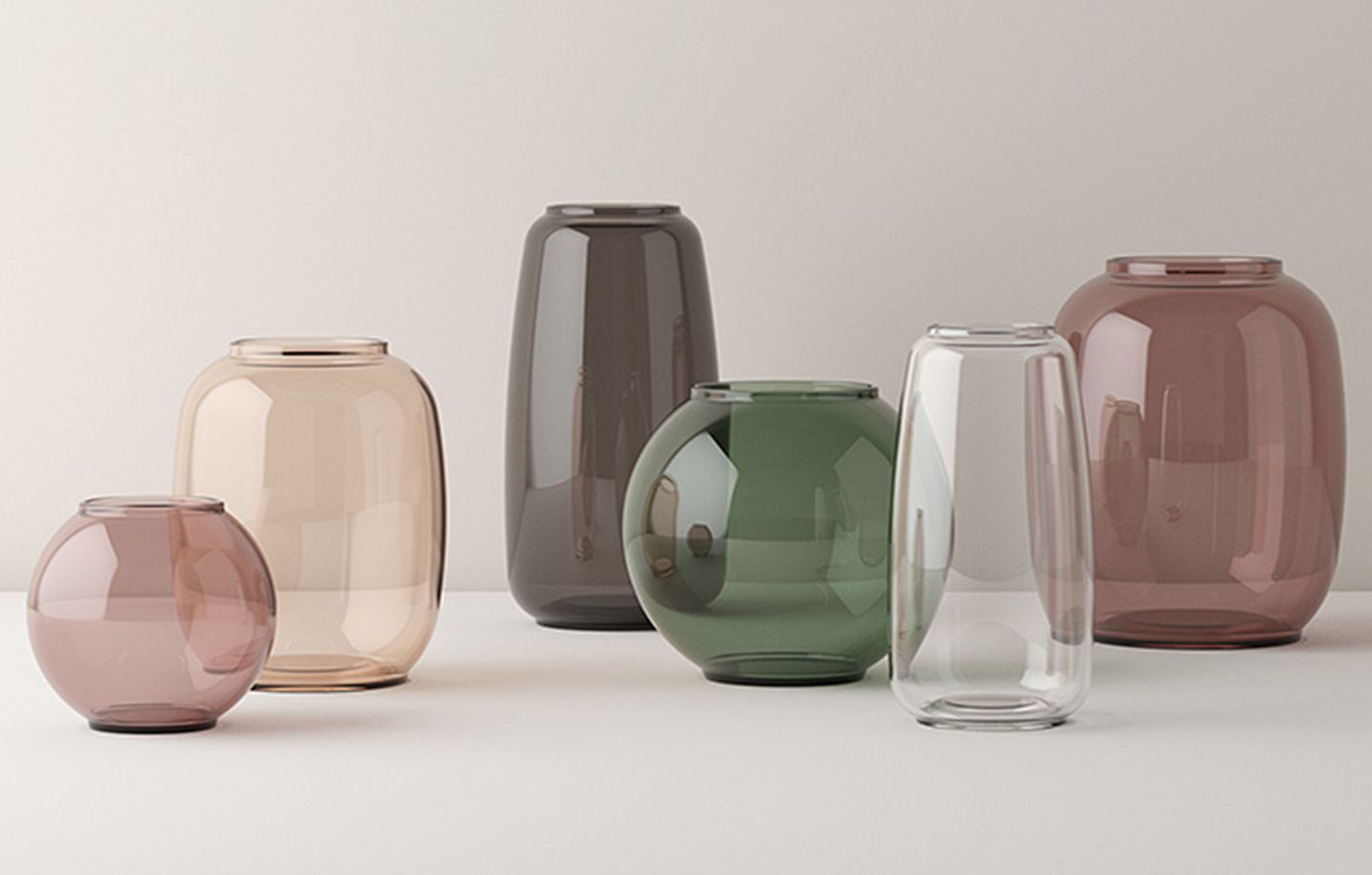 Vasen "Form" von Lyngby aus Glas
