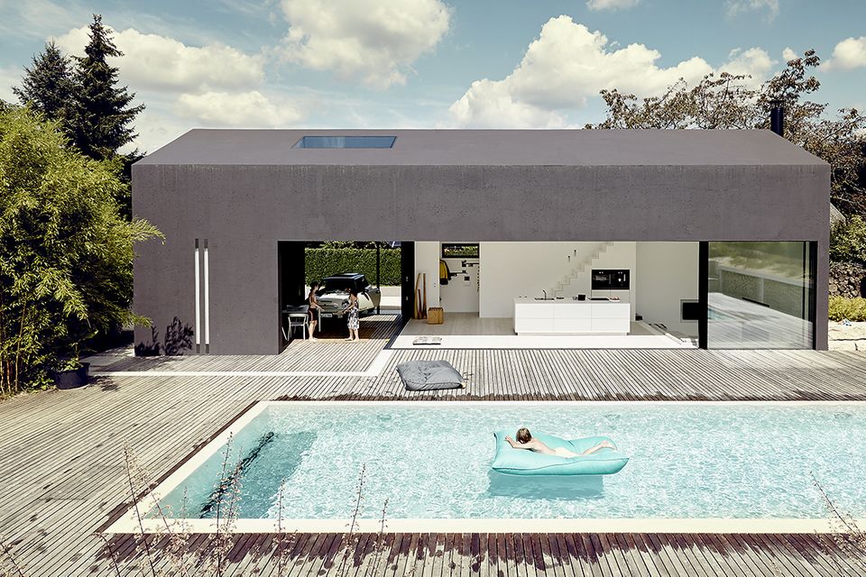Architektenhaus: Ferienhaus aus Leichtbeton - Totale