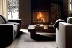 Holzkamin "MCZ Plasma 85" mit einer großen Front aus Glas