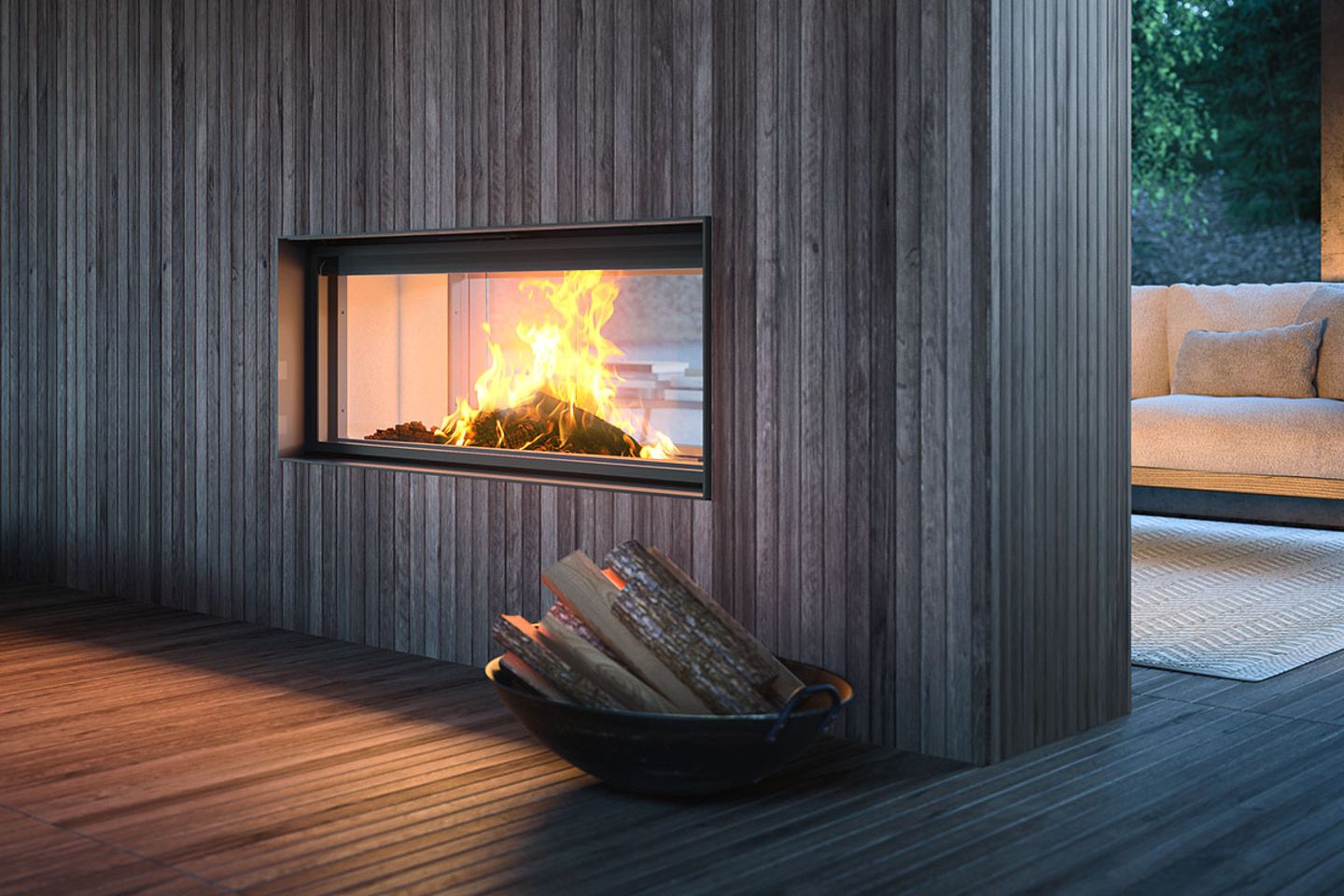 Wand mit Kamin "Plasma 115b" von MCZ - [SCHNER WOHNEN]
