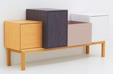 Sideboard in Holz, Weiß, Rosa und Grau von Cubit