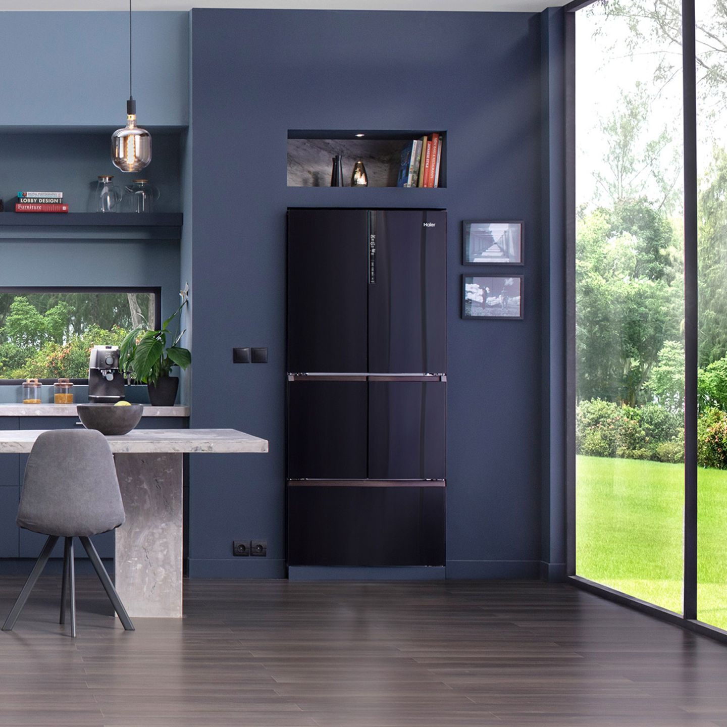 French-Door-Kühlschrank von Haier für schwarze Küchen