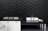 Schwarze Wandfliesen "Black Frozen Garden" von Bisazza