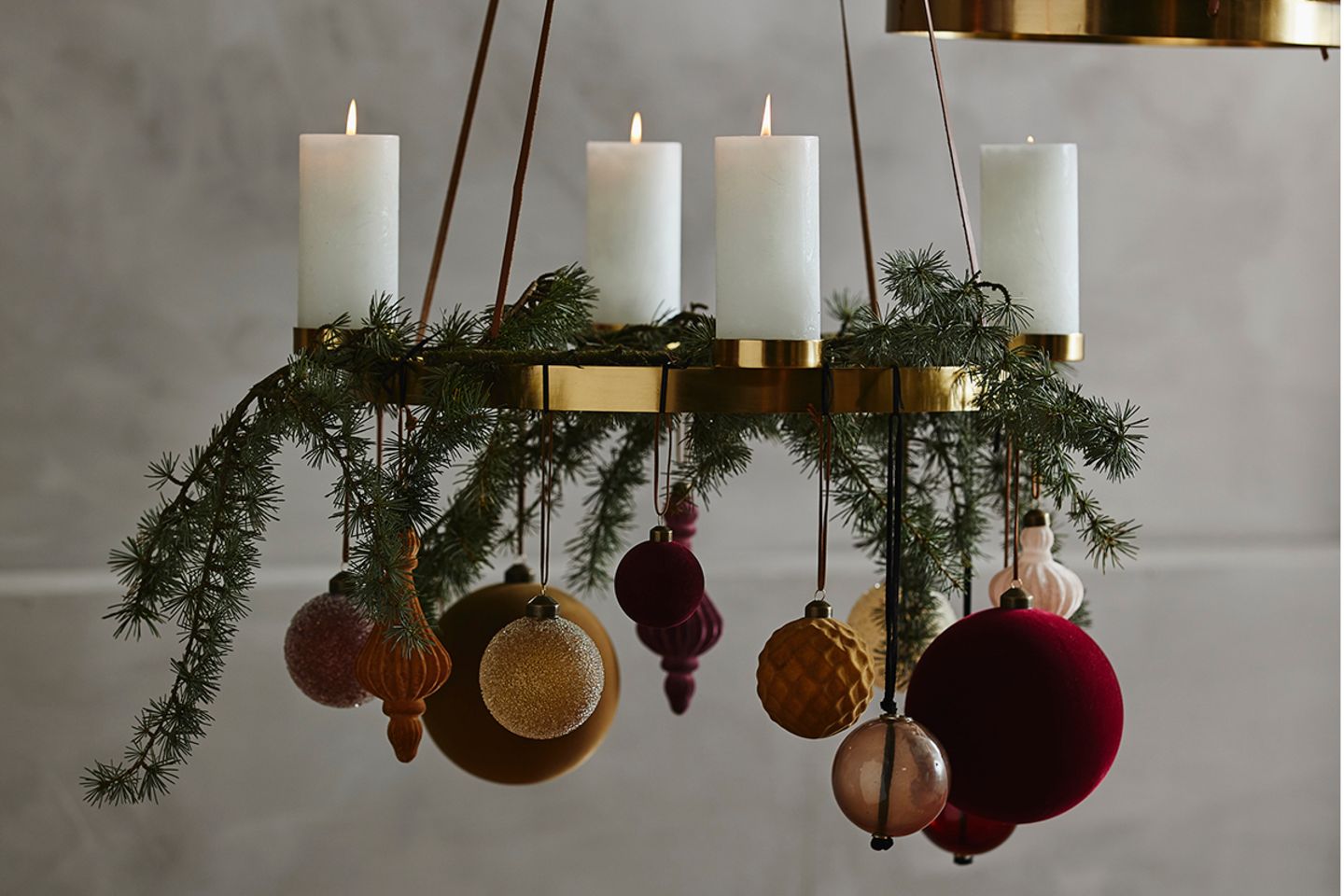Hängender Adventskranz aus Messing von Nordal
