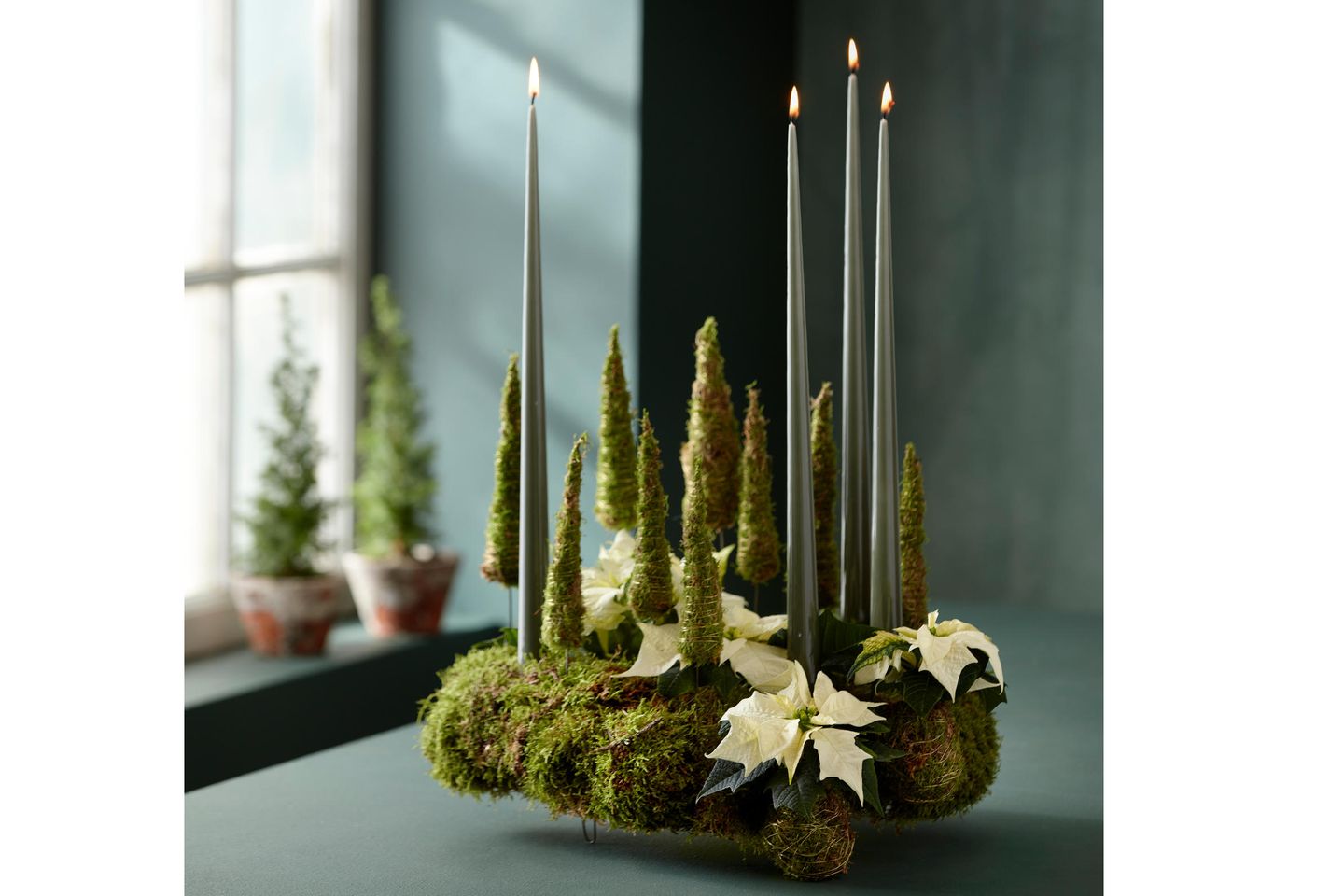 Adventskranz aus Moosen