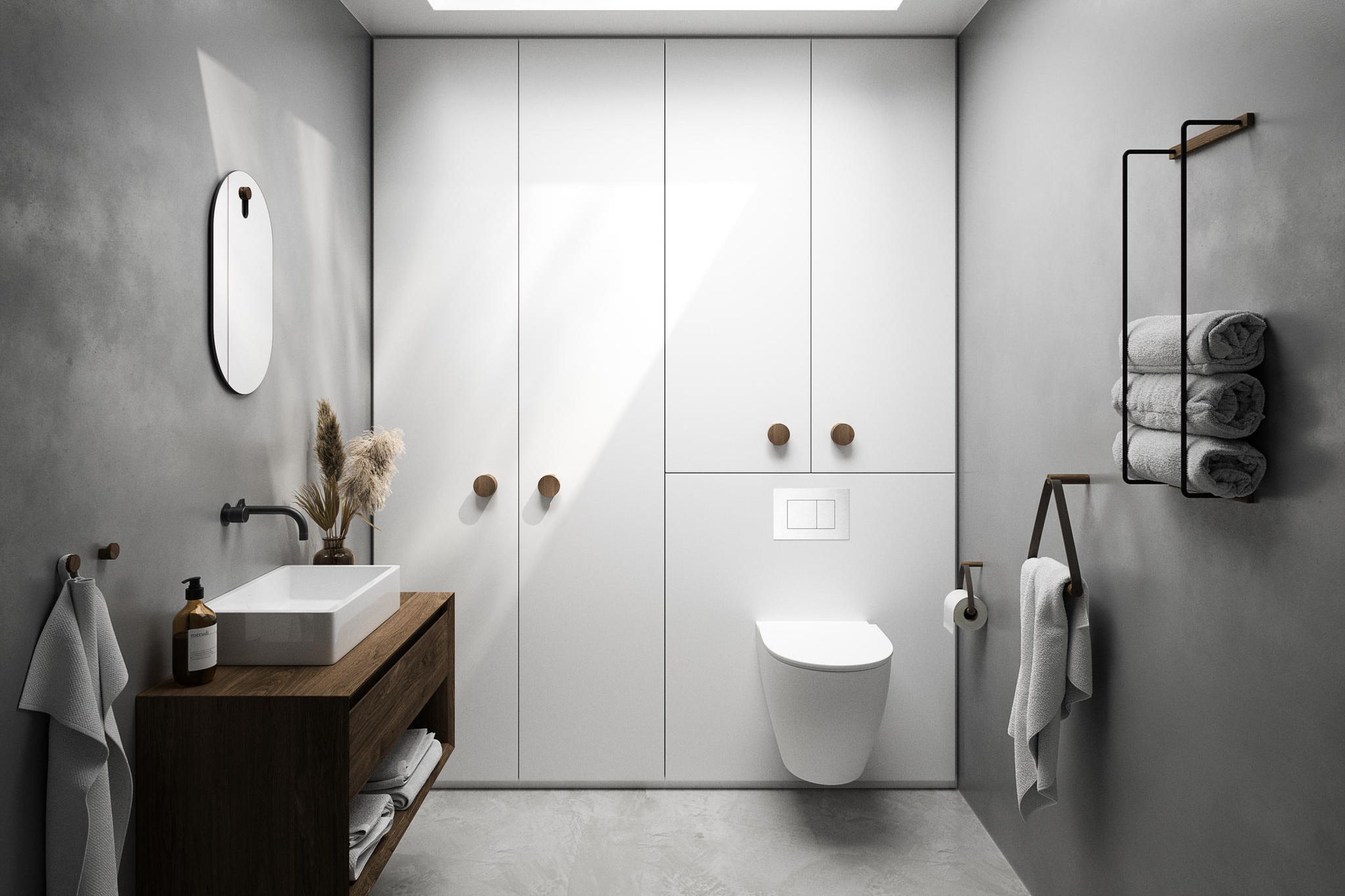 Badezimmer Ideen Aufbewahrung - Eingelassene Ablage Waschbecken im