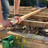 Terrassenunterkonstruktion einer Holzterrasse