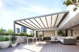 Luxuriöse Dachterrasse mit Wetterschutzmarkise "Pergola Stretch" von Markilux