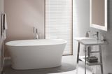 Beige, Weiß und Grau im Badezimmer