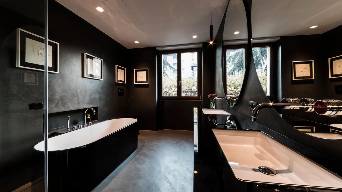 Badezimmer in Schwarz – dunkel & stilvoll