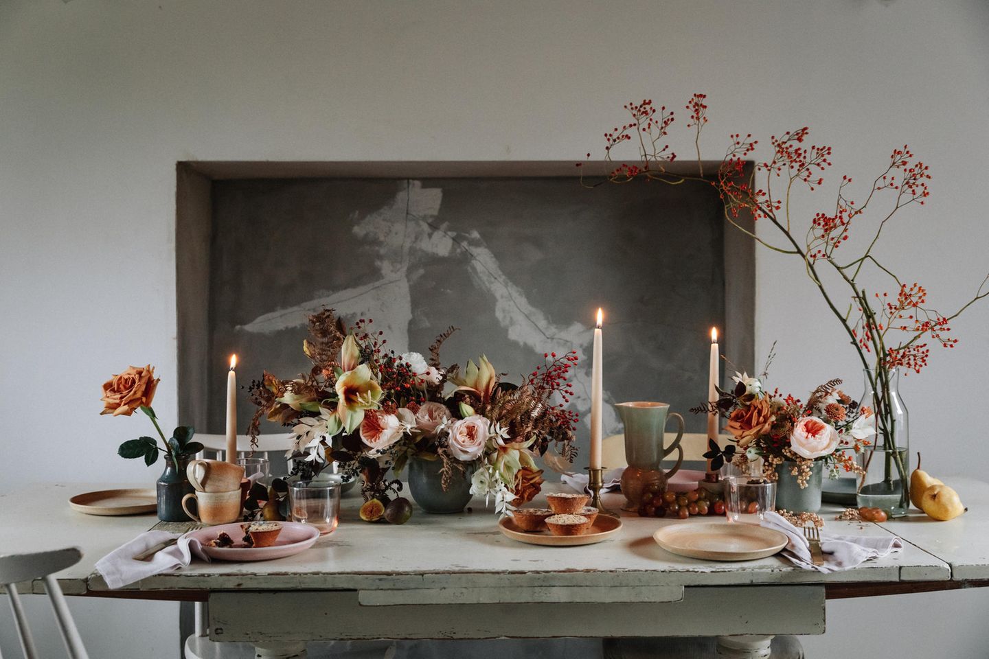 Opulent: herbstliche Tischdeko