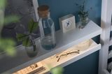 Bilderleisten sind eine tolle Spielwiese für DIY-Fans: Man kann ihre eigentliche Funktion mühelos erweitern oder gar ganz aufgeben, um sie andersartig zu nutzen. Zum Beispiel mit diesem Ikea-Hack: Zwei Bilderleisten direkt übereinander an der Wand angebracht ergeben einen individuellen Nachttisch. In dem kleinen Hohlraum, der entsteht, wenn man die obere Bilderleiste auf den Kopf dreht, finden Gegenstände wie Brille, Wasserglas und Literatur einen geschützten Ablageplatz am Bett.     "Mosslanda" von Ikea, Hartfaserplatte, sechs Farben, 55 bzw. 115 x 12 cm, ca. 6 Euro, www.ikea.com      Tipp: Im SCHÖNER WOHNEN-Shop finden Sie hübsche Bilderrahmen, Bilderleisten und weitere Wanddekoration.