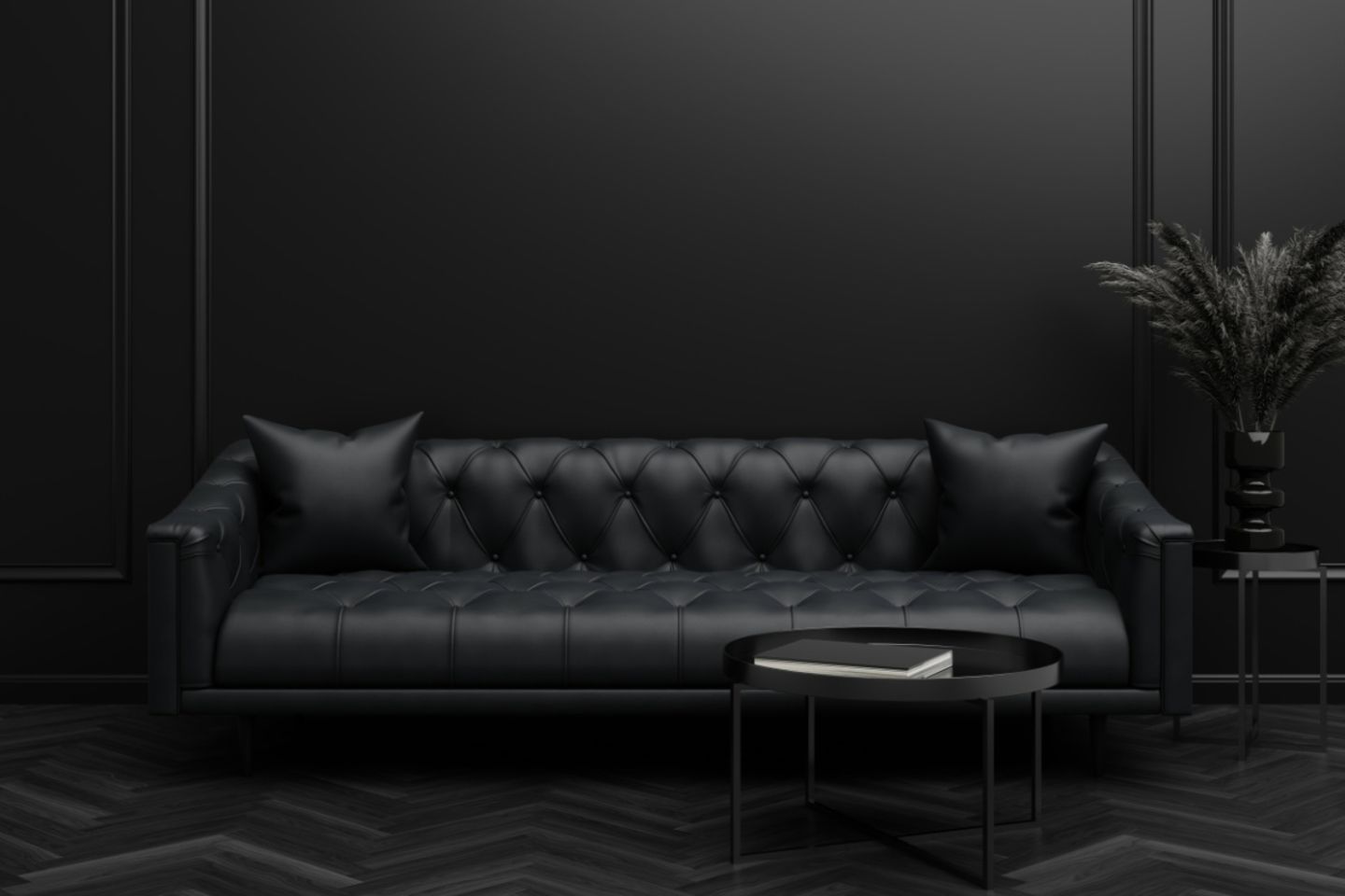 Das Wohnzimmer in Schwarz einrichten