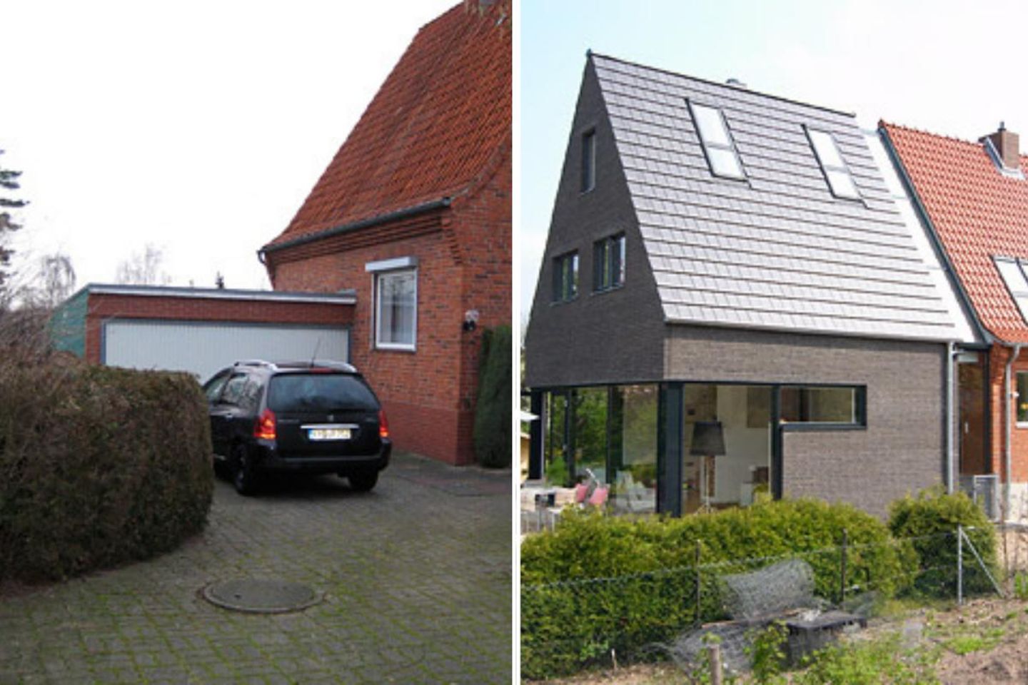 Vorher-Nachher-Vergleich des Siedlungshauses