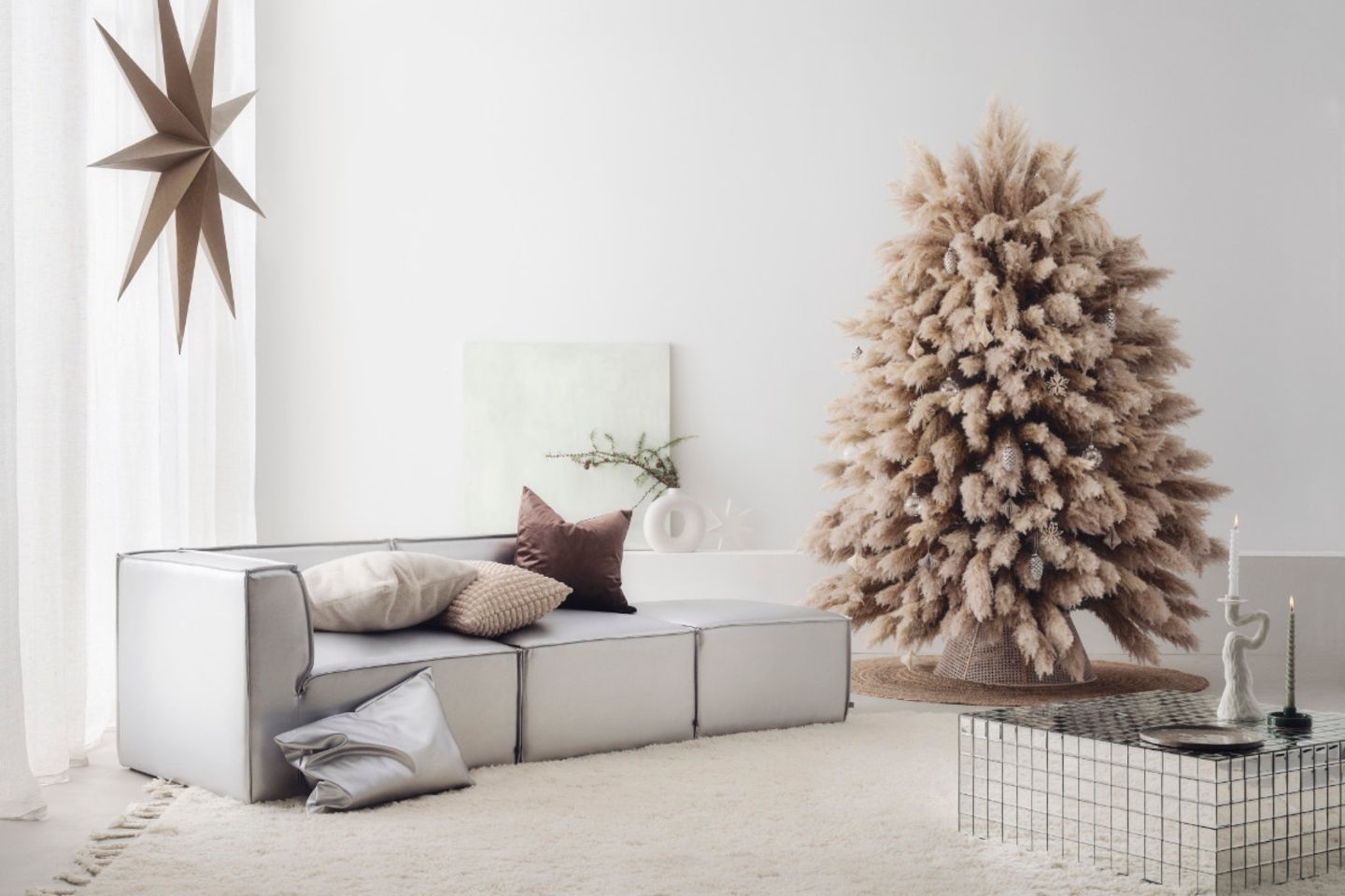 Weihnachtsbaum aus Pampasgras