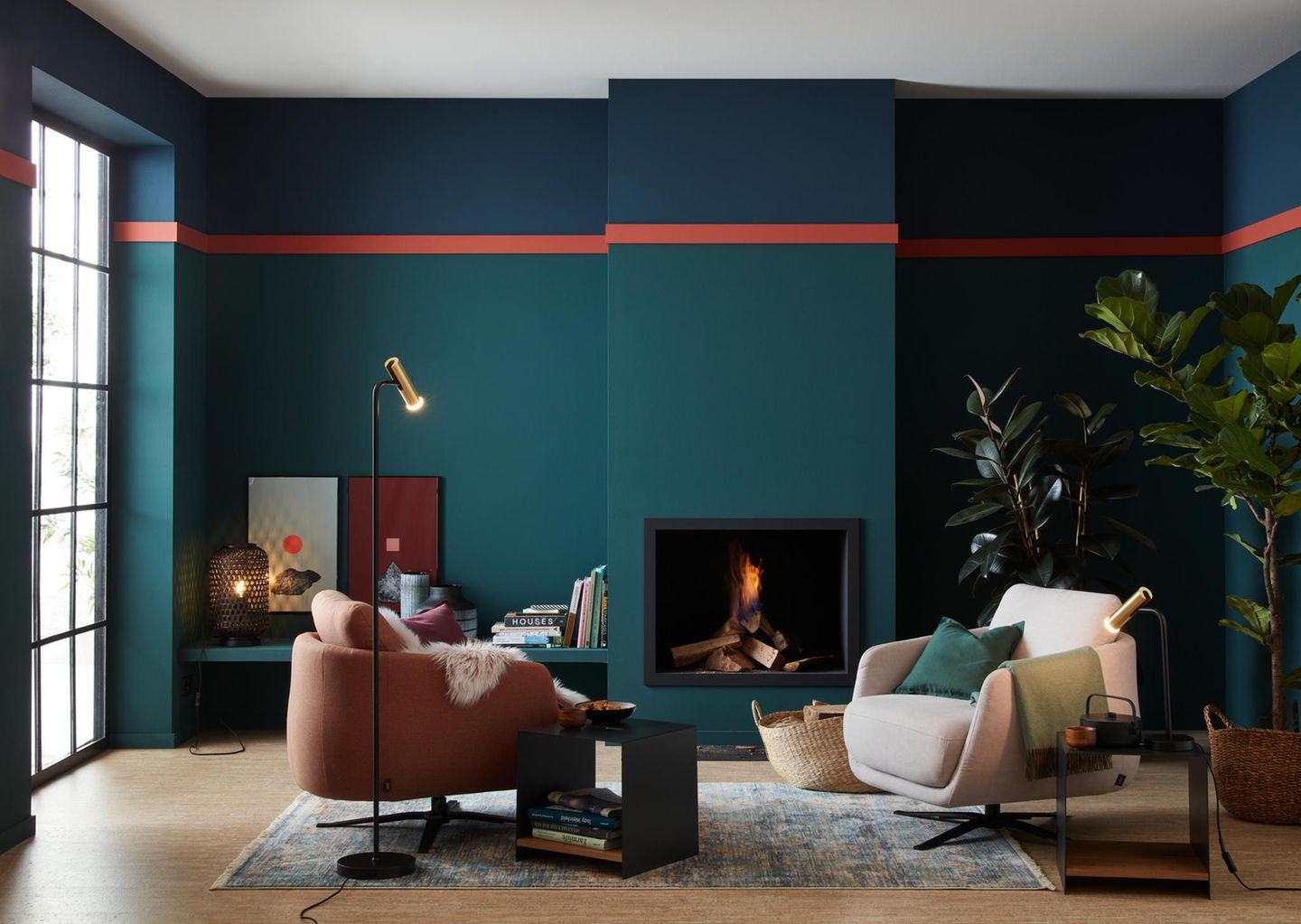 vintage-charme: wohnzimmer mit dunklen wandfarben - [schÖner wohnen]