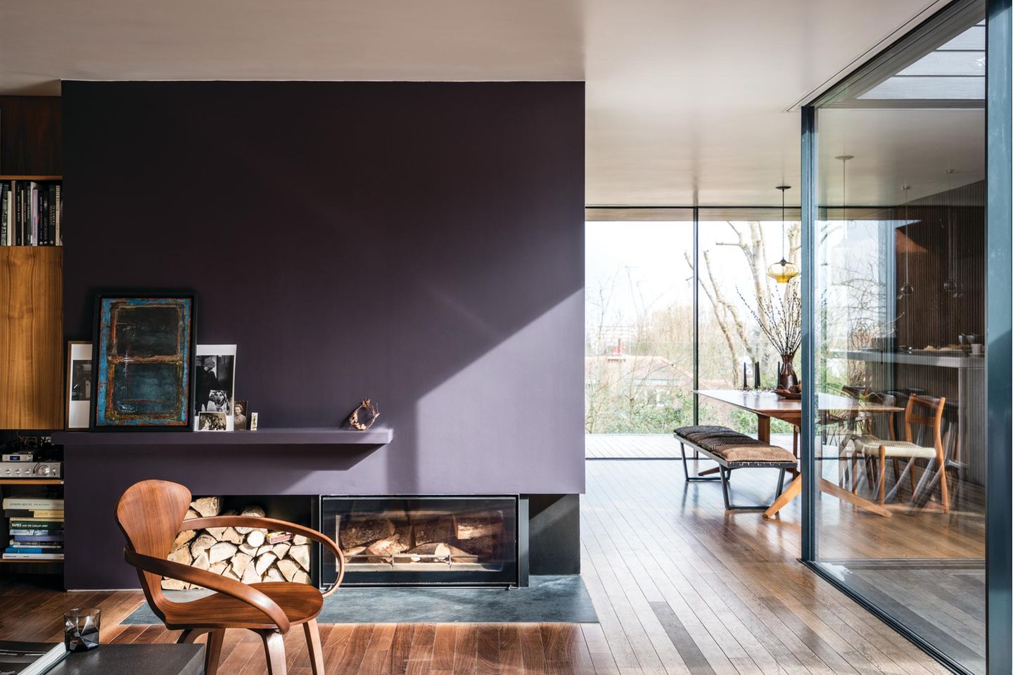 Wohnzimmer in Lila
