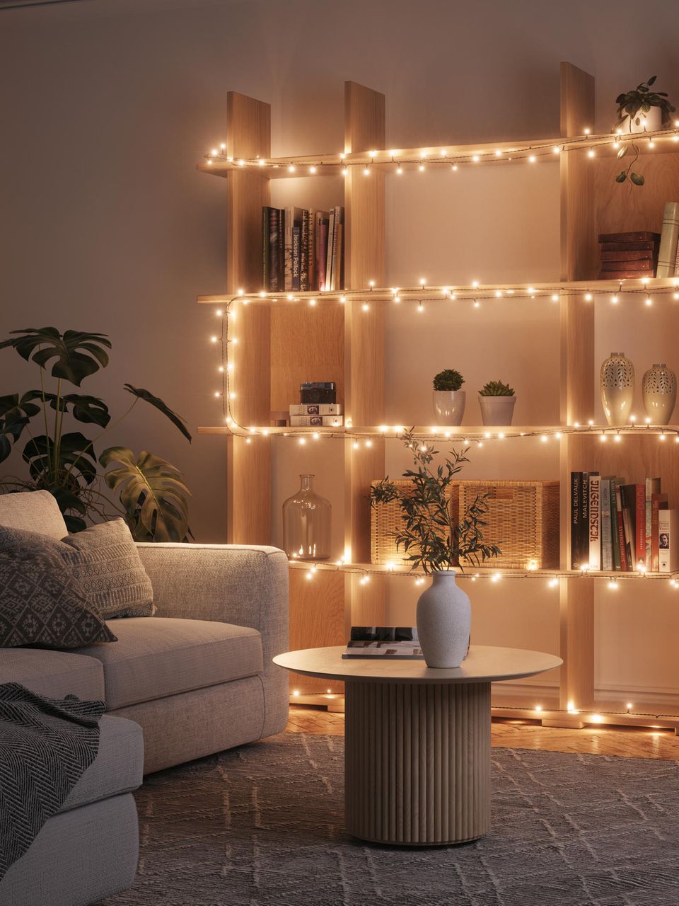 Lichterketten befestigen an der Wand, am Fenster, an der Decke [SCHÖNER WOHNEN]