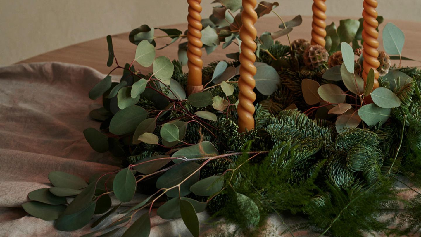 Adventskranz mit alternativer Basis