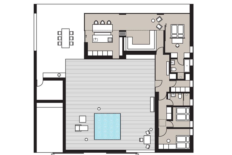 Grundriss Und Baudaten Vollerup Atrium House/Dänemark - [SCHÖNER WOHNEN]